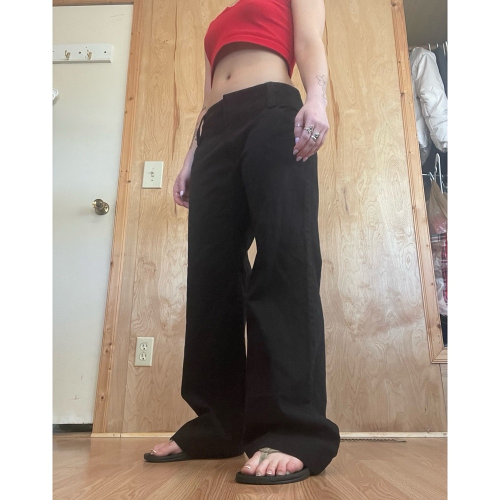 Women’s Straight Leg Black Pants - Classic Wide Straight Trousers